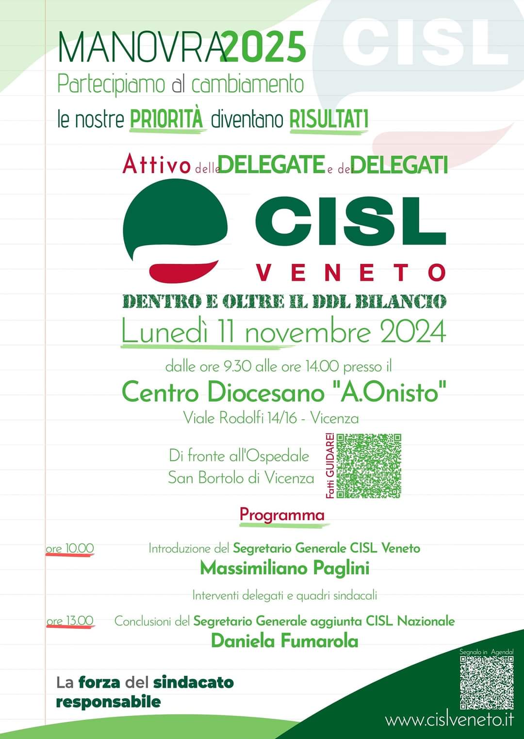 foto appuntamento a vicenza cisl per manovra 2025