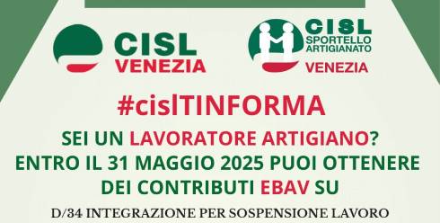 SEI UN LAVORATORE ARTIGIANO? ENTRO IL 31 MAGGIO 2025 PUOI ACCEDERE A DEI CONTRIBUTI